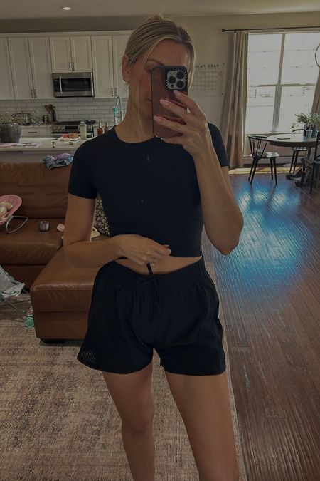 Lightweight Amazon Workout Shorts | TTS, I sized up to a M for a looser fit around the waist. The top is Aritzia 🫶🏻