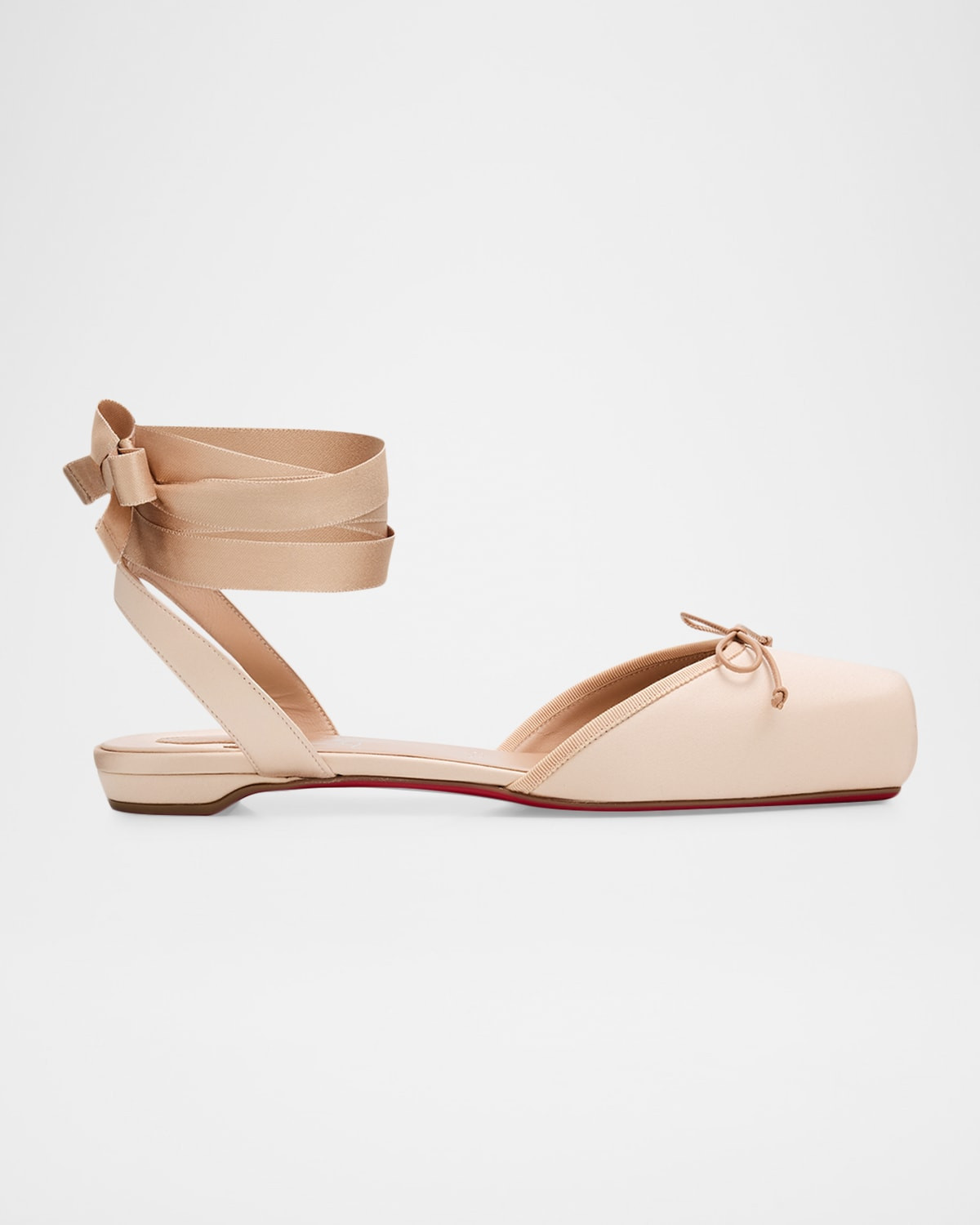 Cassia Satin Lace-Up Ballerina Flats | Neiman Marcus