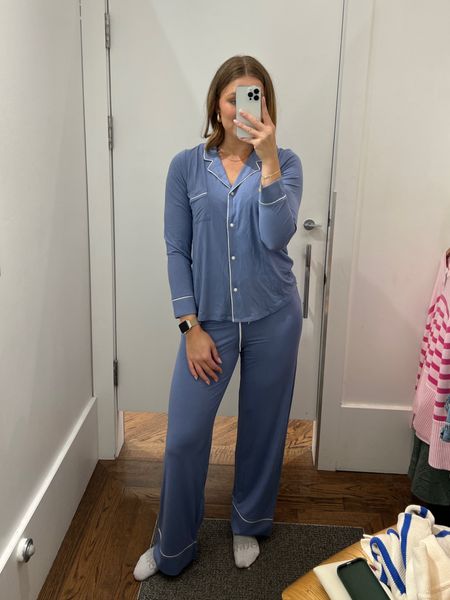 These are the coziest pjs I’ve ever felt plus they come in tall sizes & are on sale right now!! 💙 I love a matching pj set 

#LTKfindsunder100 #LTKU