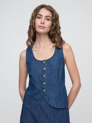Denim Scoopneck Vest | Gap Factory