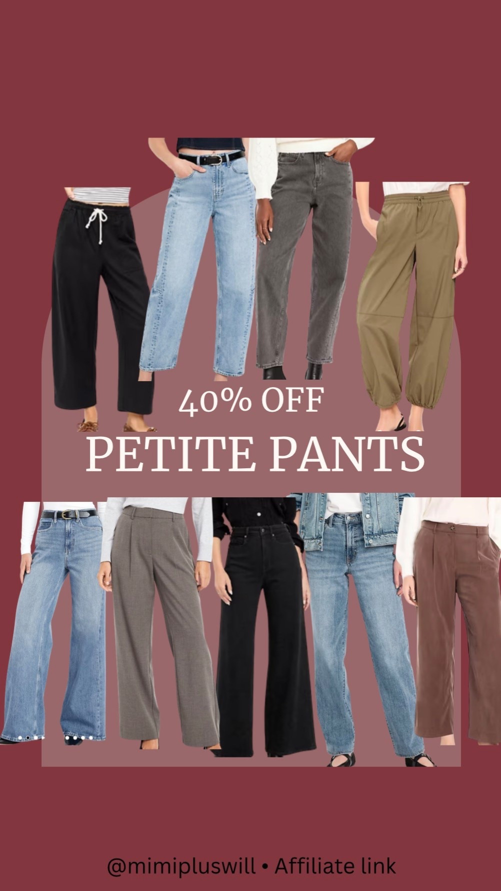 40% off petite pants at old navy!!! Use code DEALS for 50% off certain items!

Denim | petite pants | petite | petite jeans | work wear 
Follow @mimipluswill for more!

#LTKFindsUnder50 #LTKSaleAlert #LTKPetite