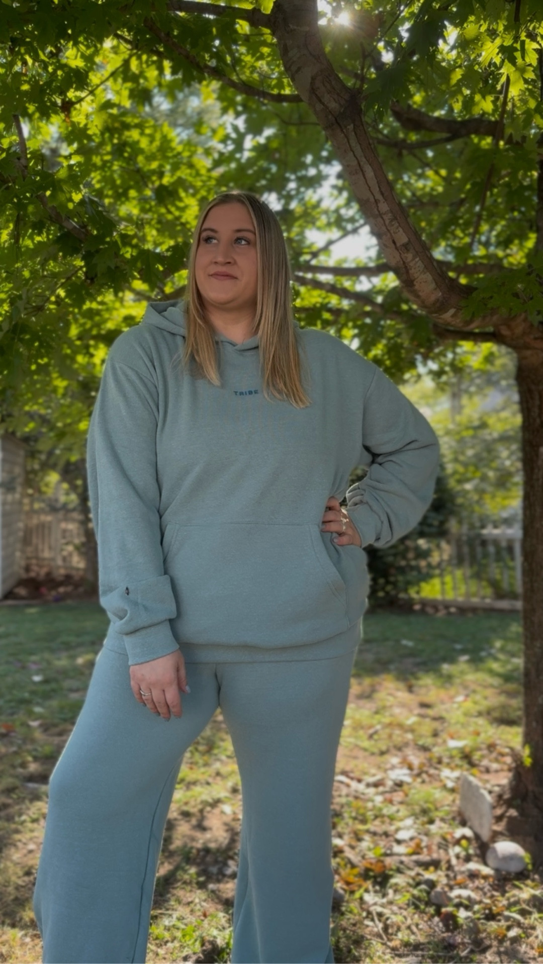 Made in America 🇺🇸 Obsessing over this #tribekelley butter hoodie and joggers set. It feels like the most luxurious thing I’ve ever put on my body. In the video, I paired the butter hoodie with some baggy wide leg jeans along with the matching butter joggers for the set. I will be living in this for the fall 🍂 I'm in the color Seafoam.  #fallfashion #plussize #ootd #tryon #stylemepretty #ltkstyletip #ltk 