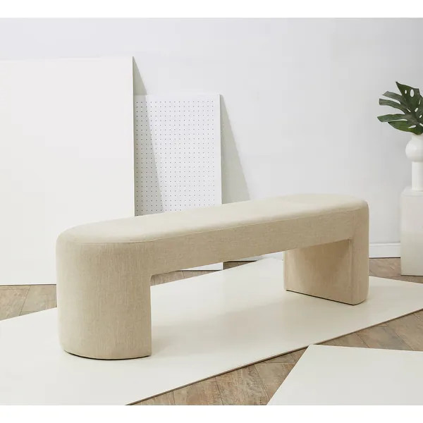 SAFAVIEH Couture Dallyce Contemporary Upholstered Bench (Fully Assembled) - 62.2 in. W x 17.9 in.... | Bed Bath & Beyond
