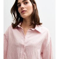 Women's Pink Oversized Striped Shirt New Look | New Look (UK)