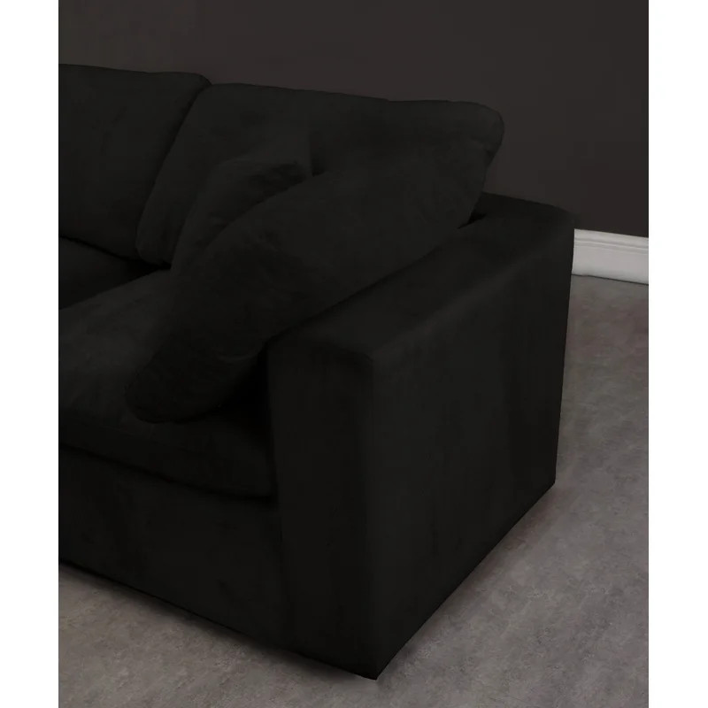 Millersburg 119" Wide Velvet Modular Sofa & Chaise with Ottoman | Wayfair North America