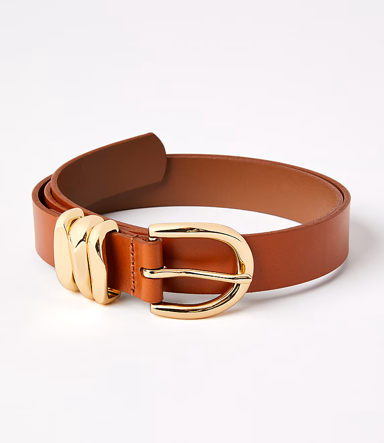 Molded Buckle Leather Belt | LOFT