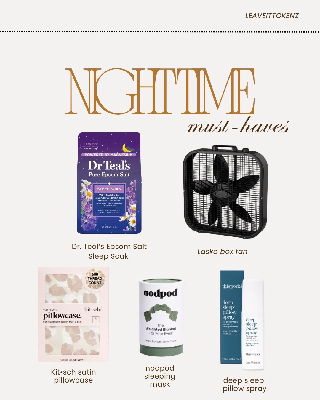 IYKYK. These are my MUST haves at night. Guaranteed best sleep of your life 😴 

#LTKselfcare #LTKhaul #LTKBeauty