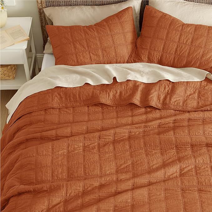Bedsure 100% Cotton Quilt, King Size Bedspread, Lightweight Soft Bed Coverlet, 3-Piece Cozy Stitc... | Amazon (US)