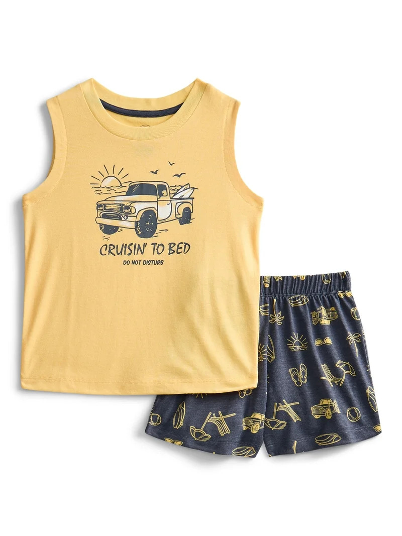 Wonder Nation Boys Graphic Tank Top and Shorts Sleep Set, 2-Piece, Sizes 4-18 | Walmart (US)