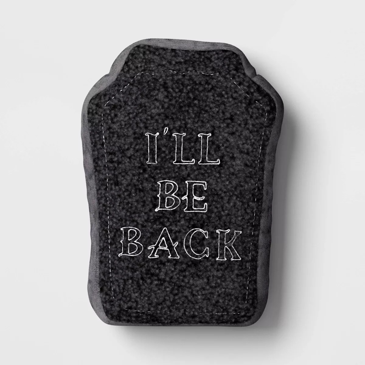13"x9" 'I'll Be Back' Tombstone Novelty Shaped Throw Pillow Black - Hyde and EEK! Boutique™ | Target