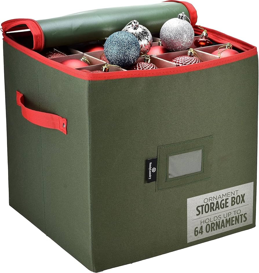 Handy Laundry, Christmas Ornament Storage, Stores up to 64 Holiday Ornament, Adjustable Dividers,... | Amazon (US)