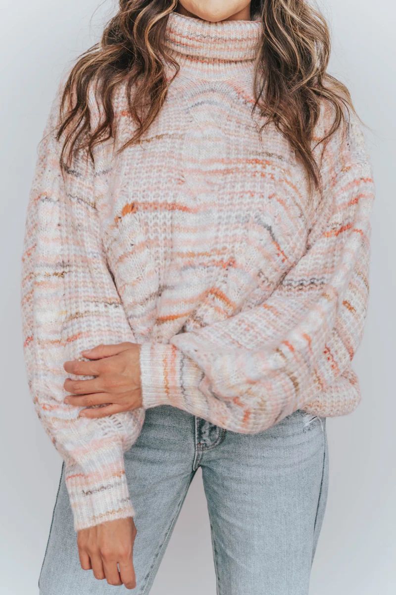 Colorful Cutie Marled Yarn Turtleneck Sweater | Apricot Lane Boutique