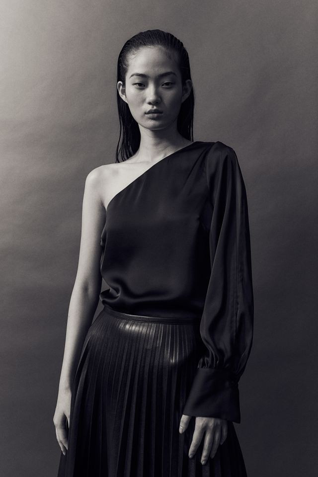 Satin One-shoulder Blouse - Black - Ladies | H&M US | H&M (US + CA)