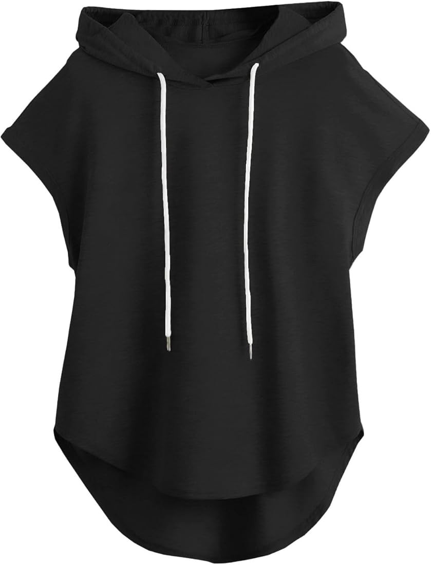 Milumia Women Workout Athletic Sleeveless Hoodie Sweatshirts Exercise Relaxed Tee Shirts 2024 Sho... | Amazon (US)