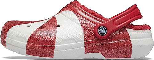 Crocs Unisex-Adult Classic Holiday Lined Clogs, Peppermint Swirl, 13 Men/15 Women White/Red | Amazon (US)