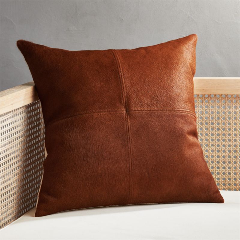 18" Light Brown Cowhide Pillow | CB2 | CB2