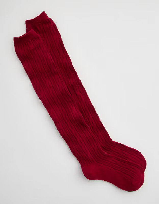 Aerie Cable Over The Knee Socks | Aerie