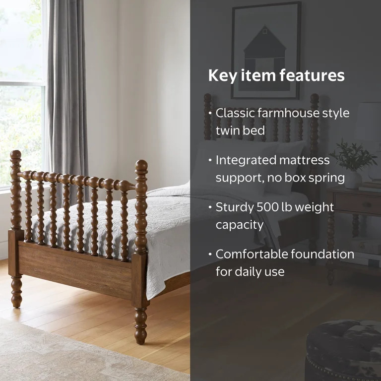 The Pioneer Woman Harper Twin Spindle Bed, Homestead Brown | Walmart (US)