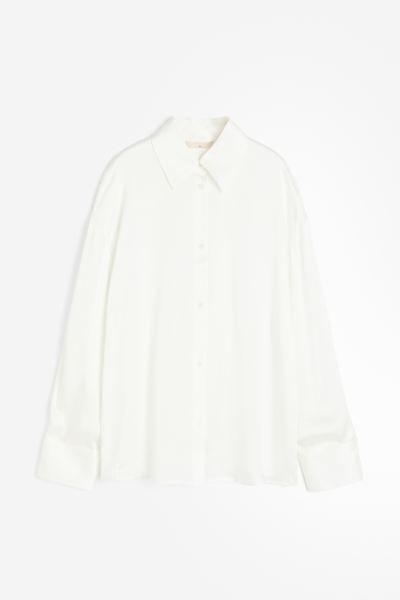 Zijden overhemdblouse - Wit - DAMES | H&M NL | H&M (DE, AT, CH, NL, FI)