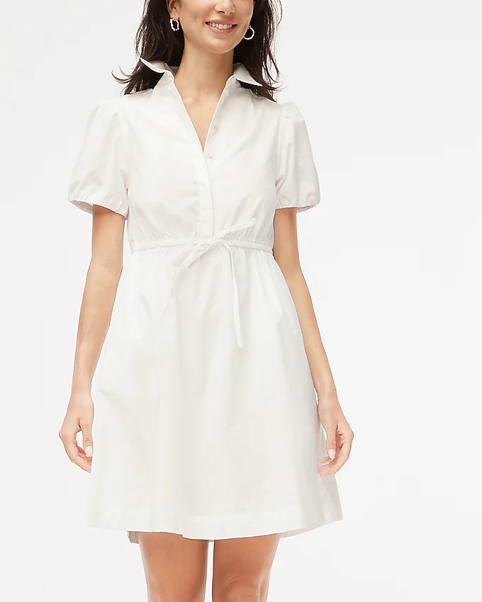 Collared short-sleeve tie-waist mini dress | J.Crew Factory