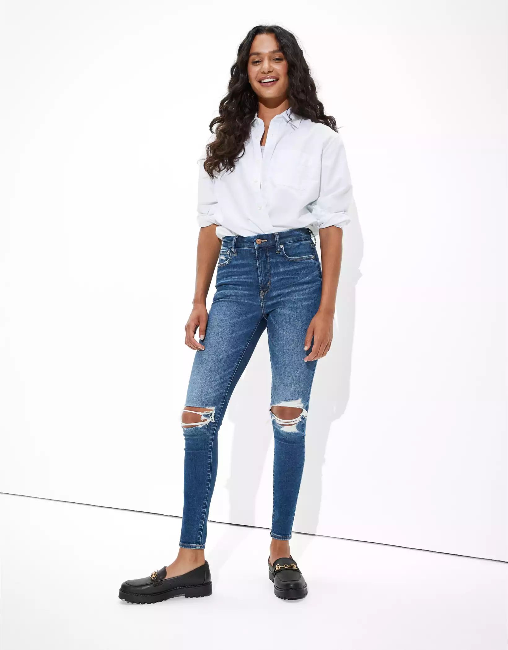 AE Lu(x)e Ripped Super High-Waisted Jegging | American Eagle Outfitters (US & CA)