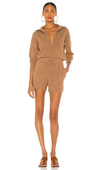 L'Academie Shannon Romper in Brown from Revolve.com | Revolve Clothing (Global)