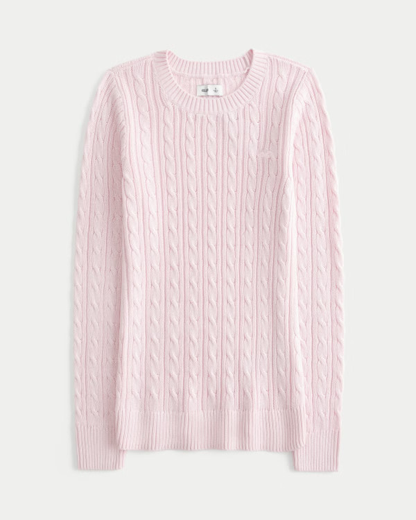 Women's Cable-Knit Icon Crew Sweater | Women's Tops | HollisterCo.com | Hollister (US)