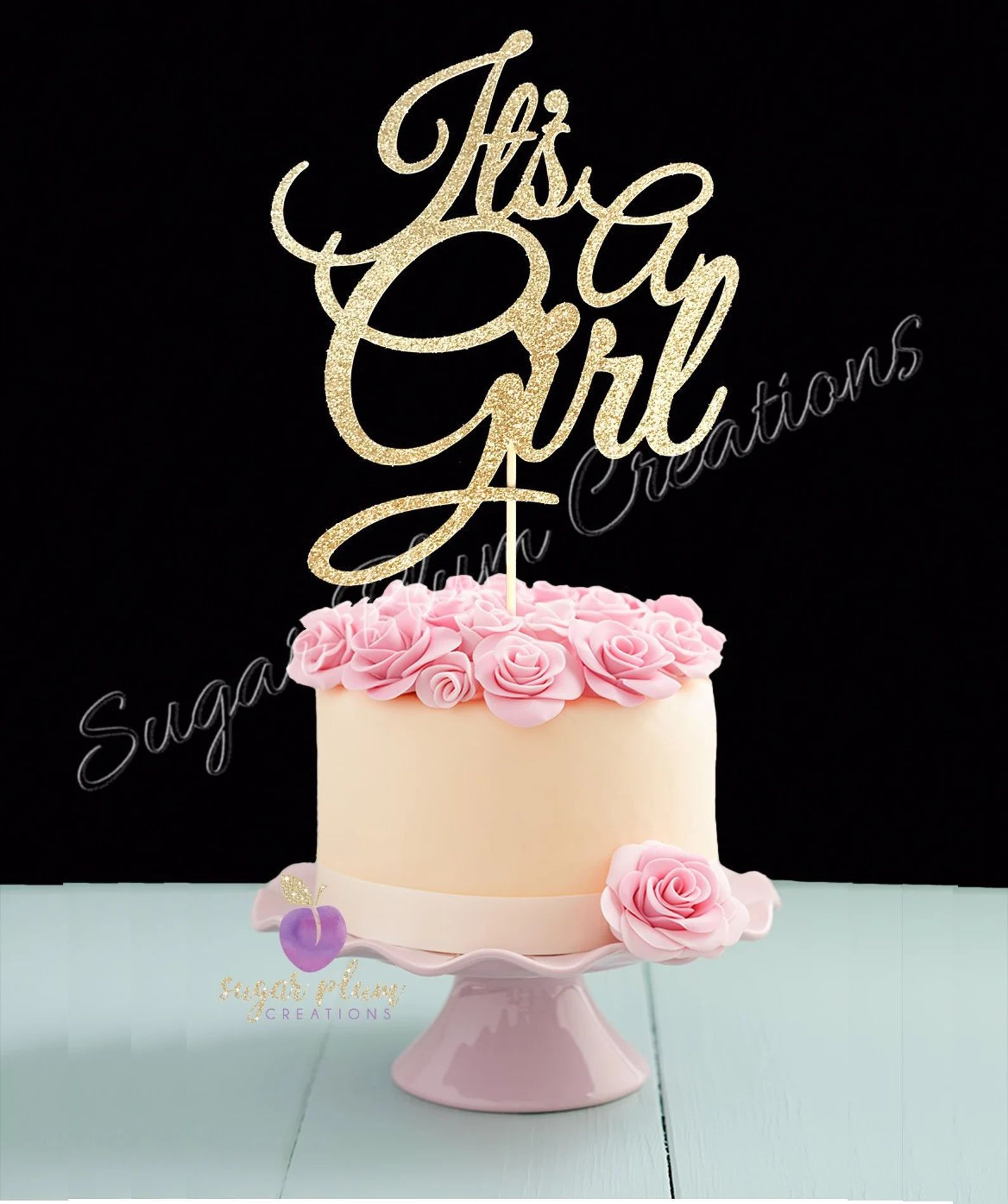 It's A Girl Cake Topper, Baby Sprinkle Cake Topper, Baby Shower Cake Topper, ANY COLOR | Etsy (CAD)