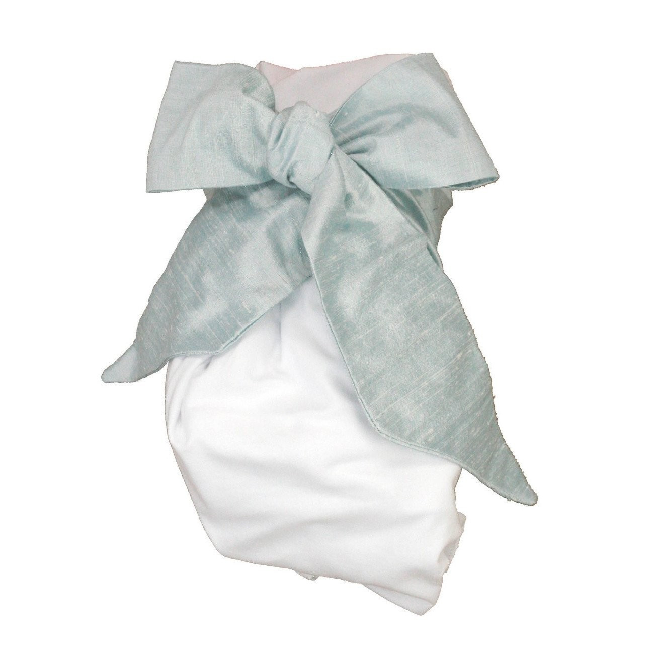Bow Swaddle ® - Sea Blue Silk | The Beaufort Bonnet Company