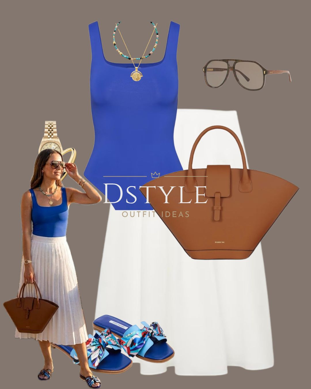 Making a splash in royal blue and crisp white skirt 🕊️
Tags: White Midi Skirt, Royal Blue Bodysuit, Summer Occasion Wear, Bow Sandals, Elegant Summer Style.

#LTKootd