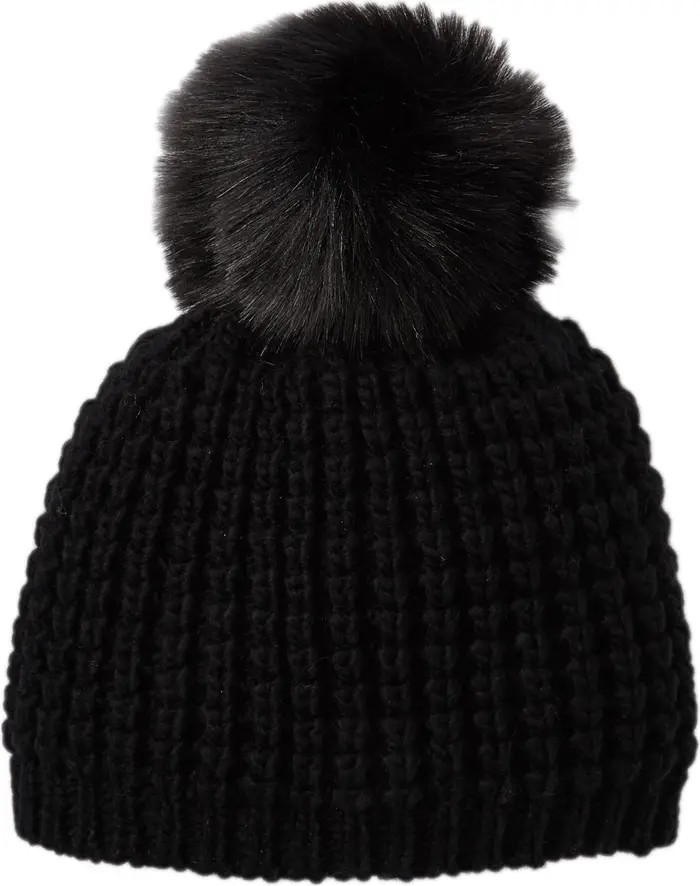 Faux Fur Pompom Classic Beanie | Nordstrom Rack
