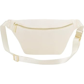 Large Fanny Pack Nylon Waist Pack for Women Men Crossbody Bag Everywhere Belt Bag Beige Waist Bag... | Amazon (US)