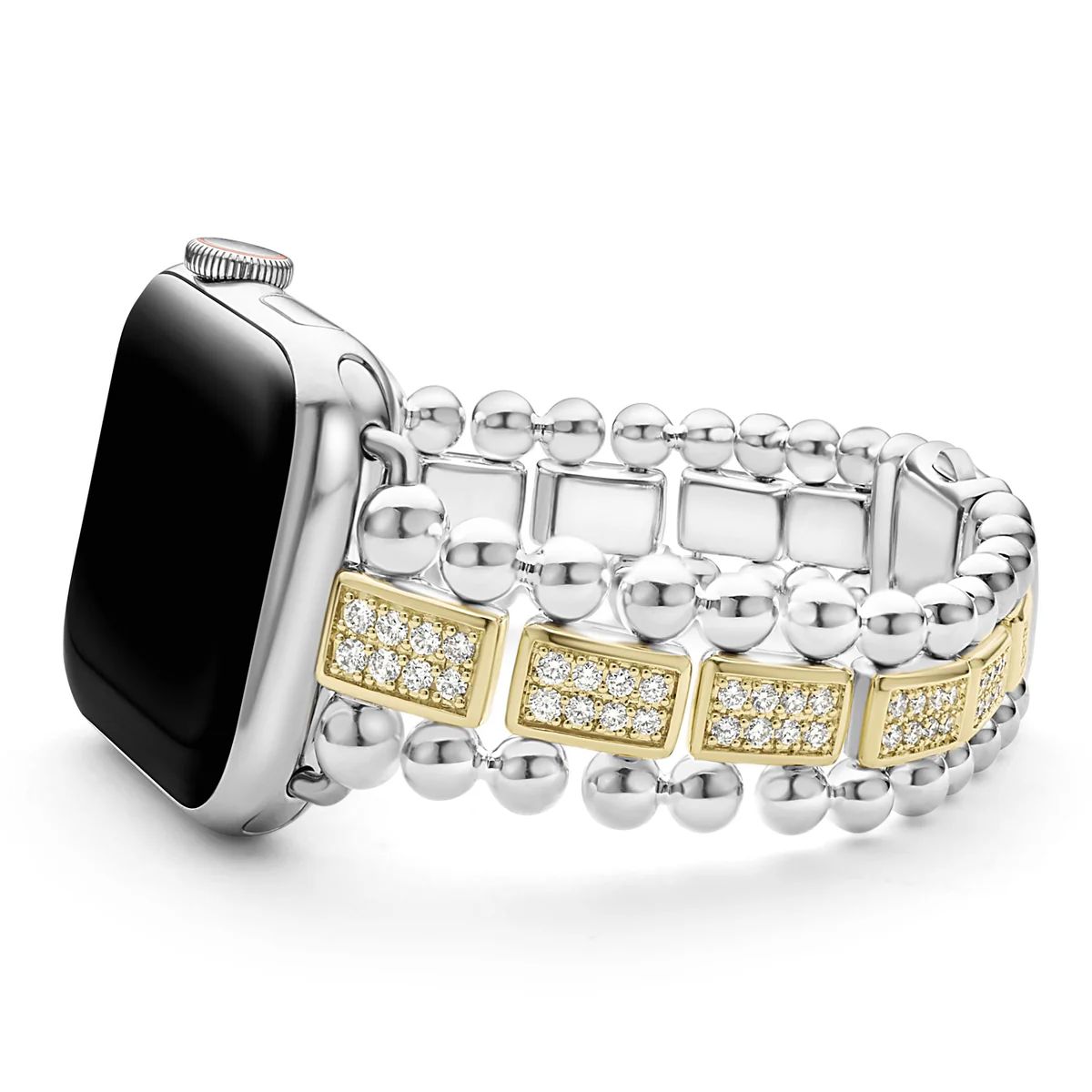 Smart Caviar 18K Gold and Sterling Silver Full Diamond Watch Bracelet-38-45mm | LAGOS
