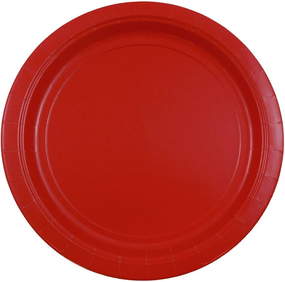 JAM Paper Round Paper Party Plates - Medium - 9 Inch - Red - 50/pack | Amazon (US)