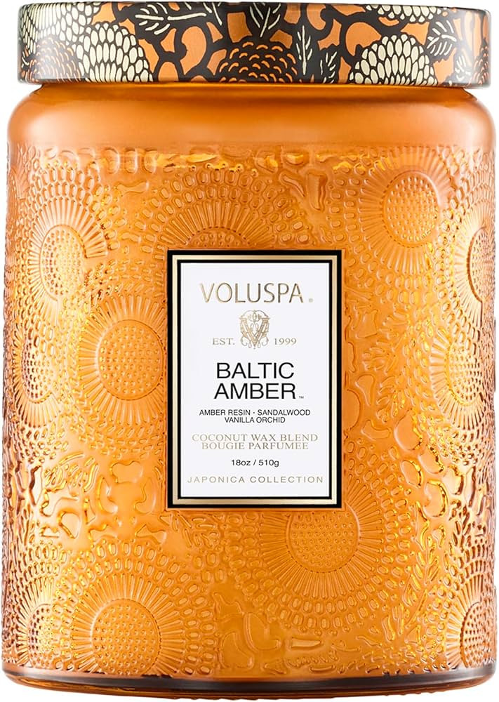 Voluspa Baltic Amber, Large Candle Jar, 18 oz, 100 Hour Burn Time, All Natural Wicks and Coconut ... | Amazon (US)