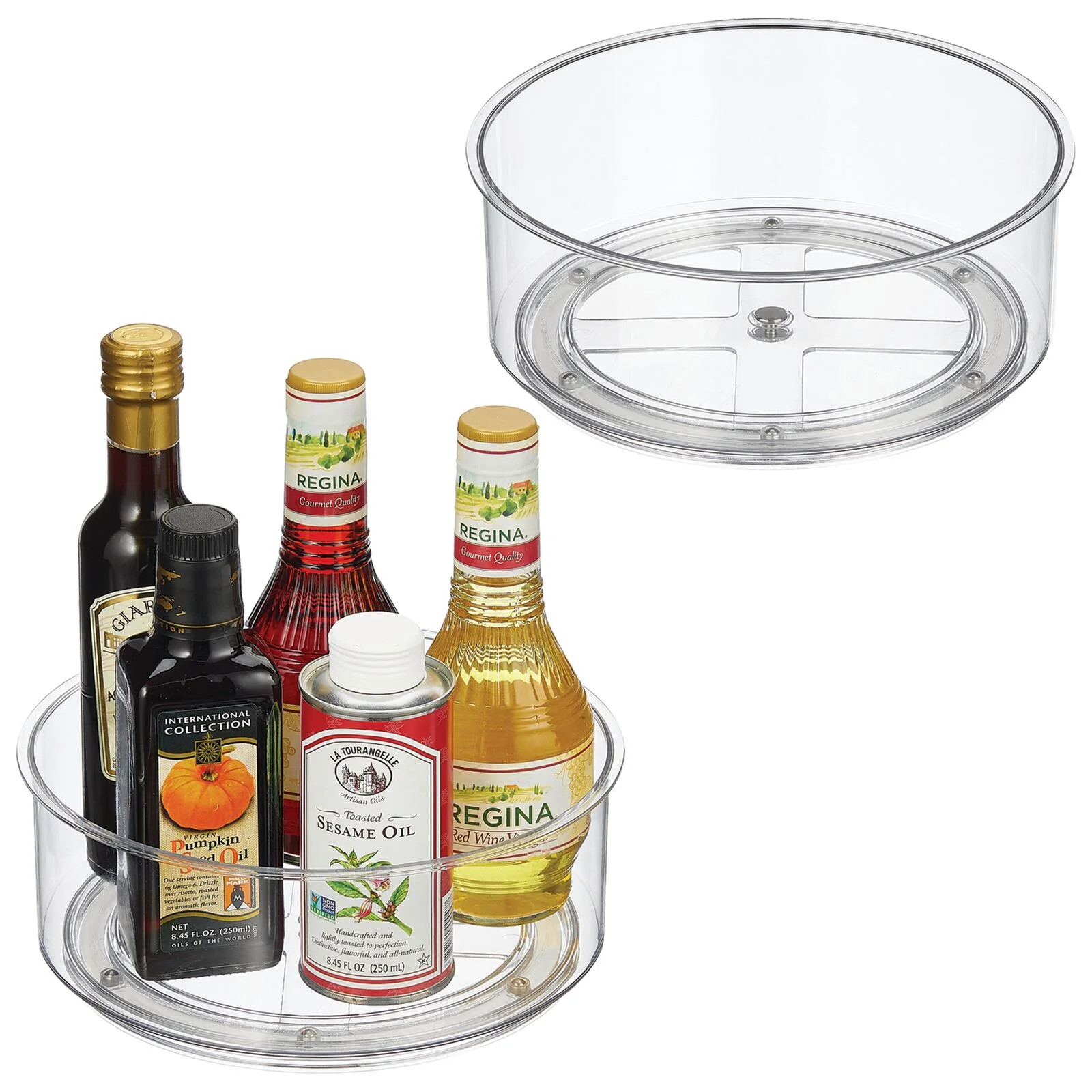 mDesign Lazy Susan Turntable Plastic Spinner for Kitchen/Bathroom, Pantry, Fridge, Cupboards, or ... | Walmart (US)