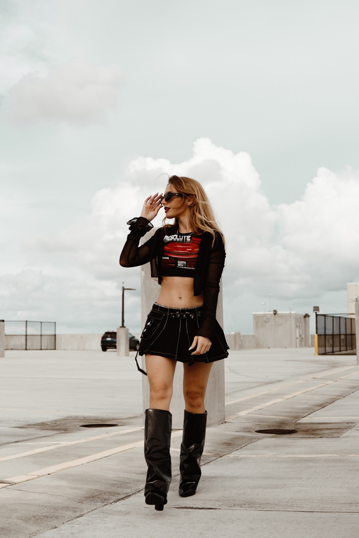 Y2k outfit, Y2k style, grunge outfit, punk outfit, black outfit, black skirt, black boots, boots outfit idea, style inspo 

#LTKfindsunder50 #LTKstyletip #LTKsalealert