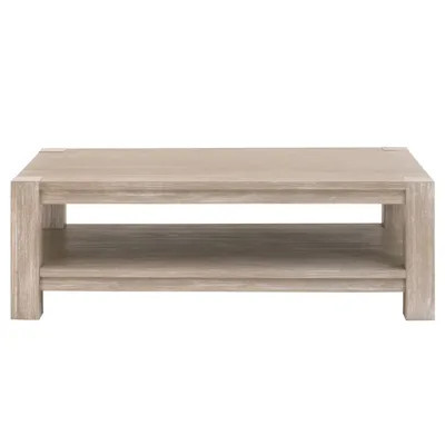 Astrid Modern Classic Natural Grey Wood Coffee Table | Kathy Kuo Home