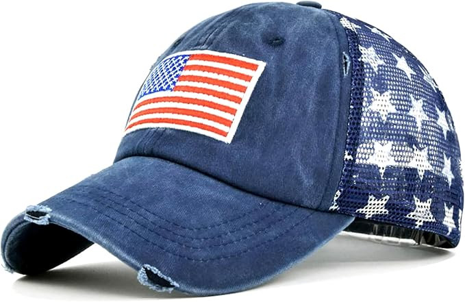 American Flag Hat Unisex Vintage Embroidery Washed Distressed Cotton Baseball Cap Adjustable USA ... | Amazon (US)