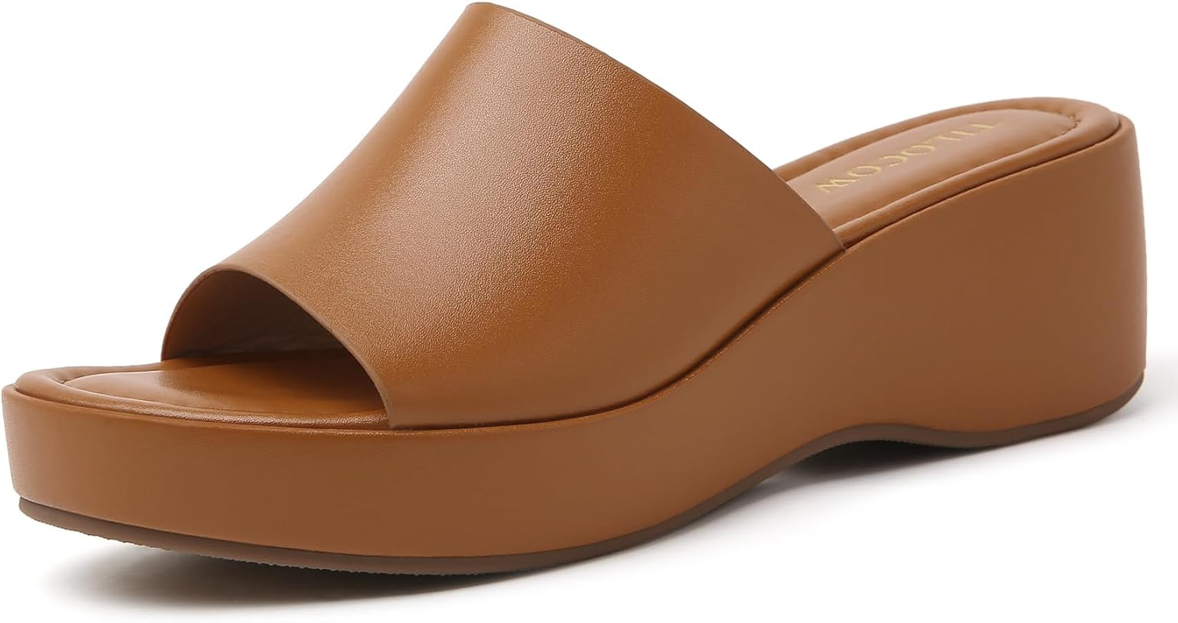 Tilocow Slip On Platform Sandals for Woman Summer Beach Dress Heels Shoes | Amazon (US)