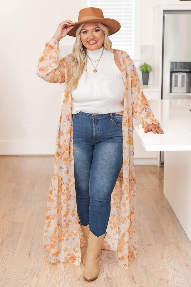 Change The Ending Orange/Purple Floral Kimono FINAL SALE | Pink Lily