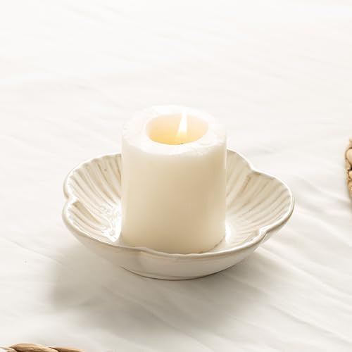 Ceramic Pillar Candle Holder Plates, Decorative Candlestick Holder, Tea Light Incense Santo Palo ... | Amazon (US)