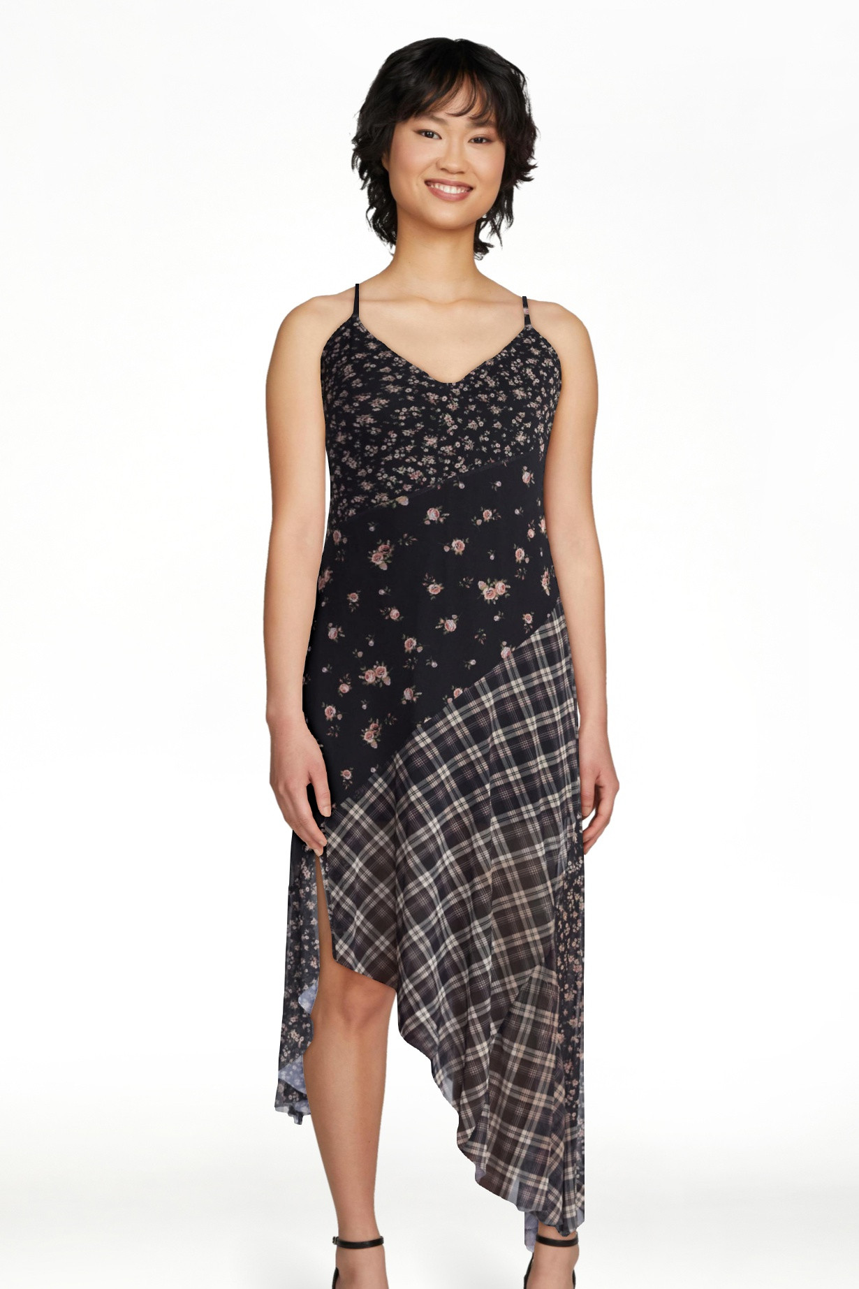 No Boundaries Mix Midi Dress, Women's XXS-XXL | Walmart (US)