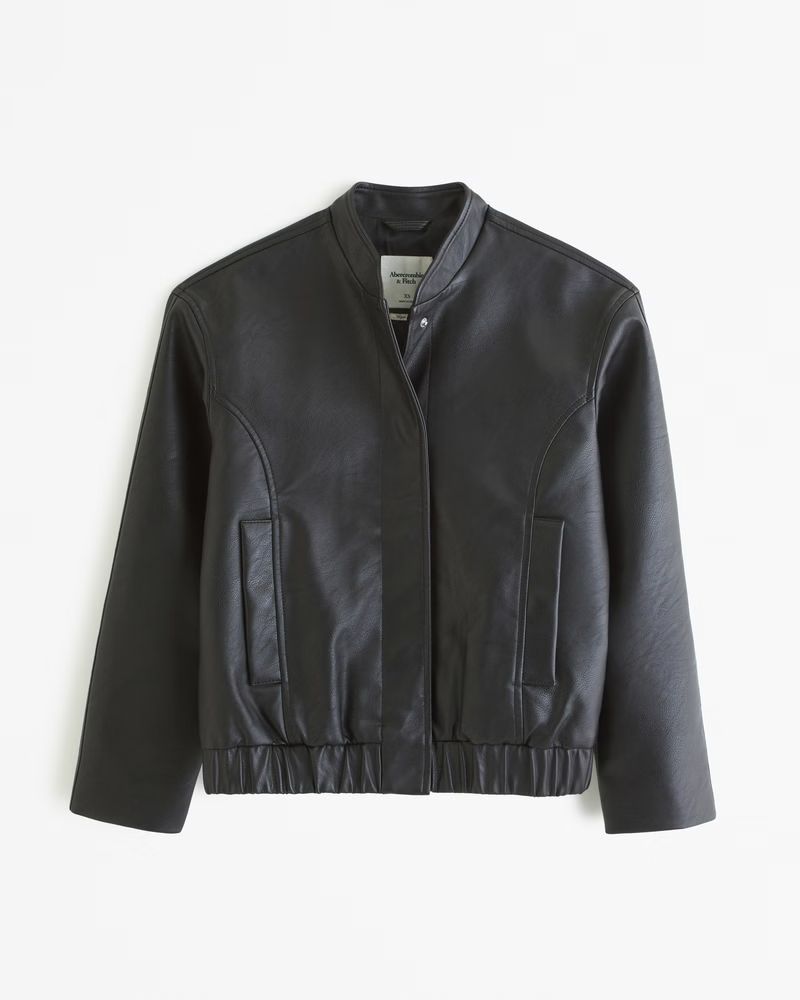 Vegan Leather Bomber Jacket | Abercrombie & Fitch (US)