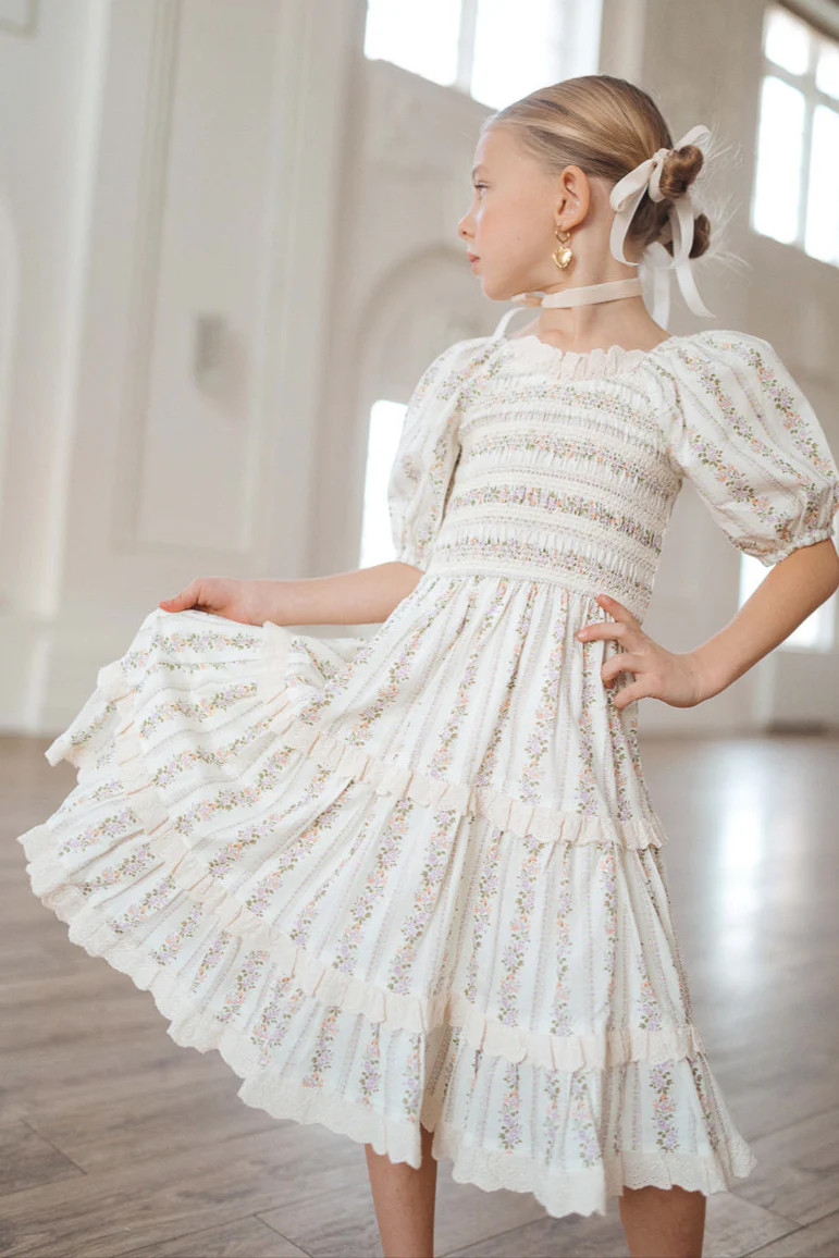 Mini Roselyn Dress in Ivory Floral | Ivy City Co