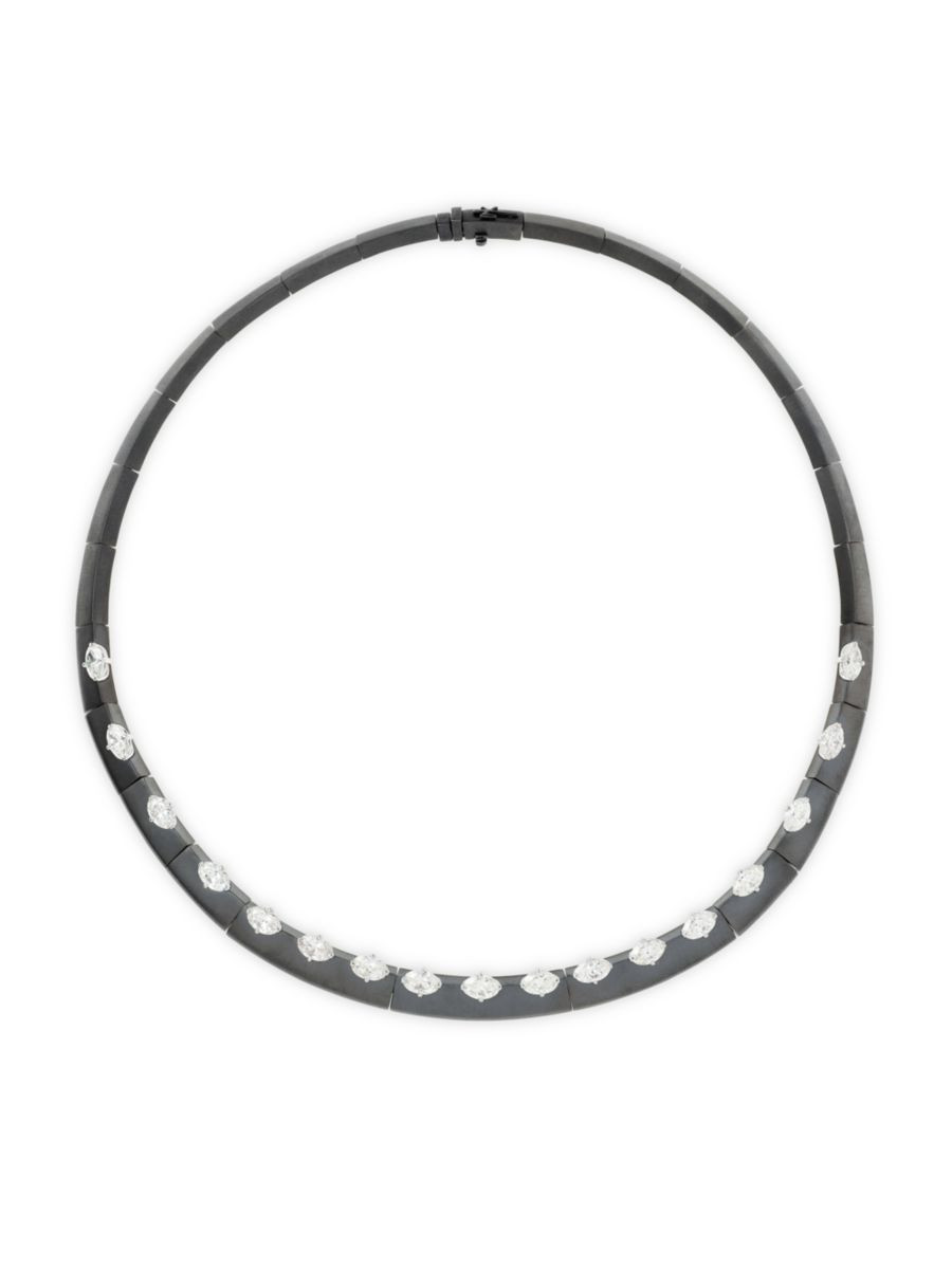 ME 18K Blackened Gold & 5.18 TCW Diamond Necklace | Saks Fifth Avenue