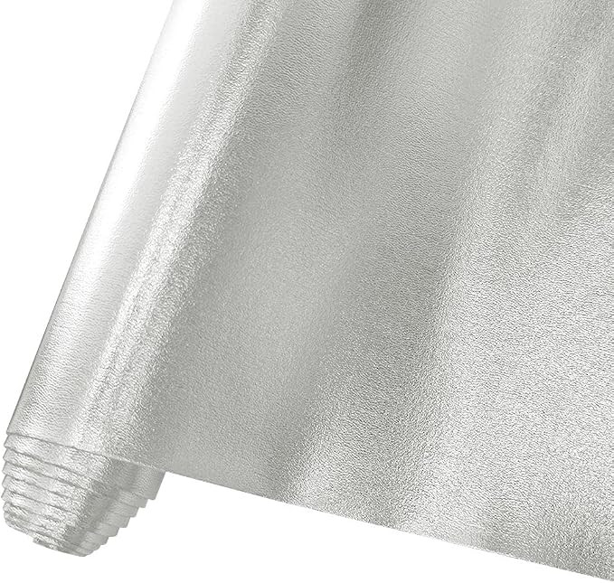 HYANG Smooth Solid Color Silver Faux Leather Sheets 1 Rolls 12"X53" (30cmX135cm),Faux Leather is ... | Amazon (US)