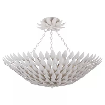 Broche Matte White Adjustable Semi Flushmout/Pendant | Lumens