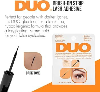 DUO Brush-On Strip Lash Adhesive, Dark Tone, 0.18 oz, 2-Packs | Amazon (US)