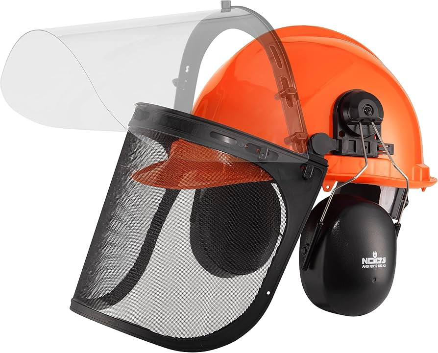 NoCry 6-in-1 Industrial Chainsaw Helmet with Built-In Helmet Ear Protection, Mesh Face Shield and... | Amazon (US)